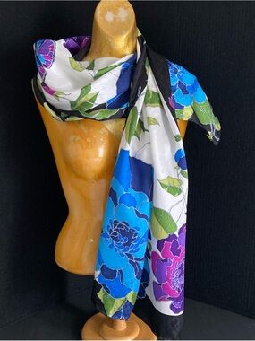 Carlisle Komen 2011-2012 Floral + Butterfly Silk Scarf New Old Stock